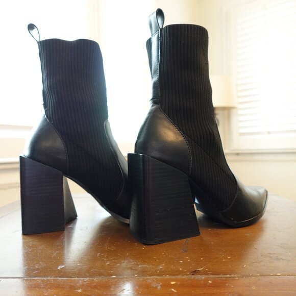 Steve Madden Trinityy Pointed-Toe Pull-On Knit Dress Booties - Picture 4 of 7
